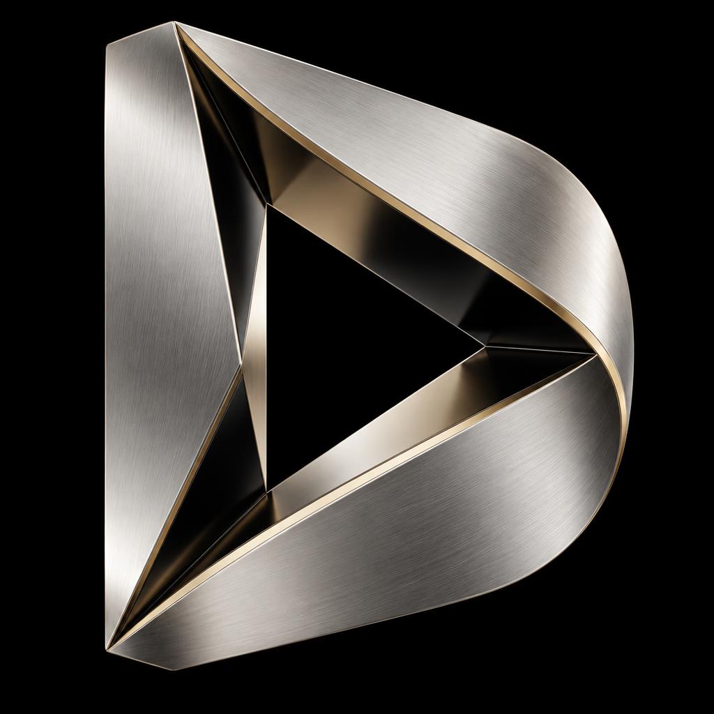 Daval Global sculptural folded ribbon in silver and gold